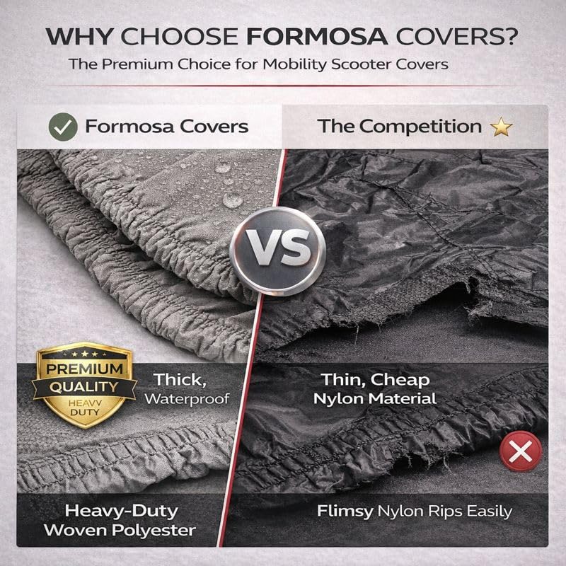 Formosa Covers Heavy Duty Mobility Scooter Cover - Universal Fit Electric Wheelchair Storage Cover with UV Protection - All-Weather Indoor Outdoor Use - 48" L x 22" D x 38" Hâ€ - Image 4